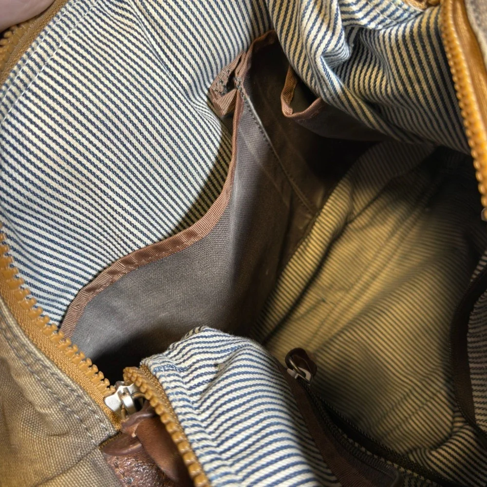 Property Of... Canvas Messenger Bag Unisex Olive Green Vintage Lightweight